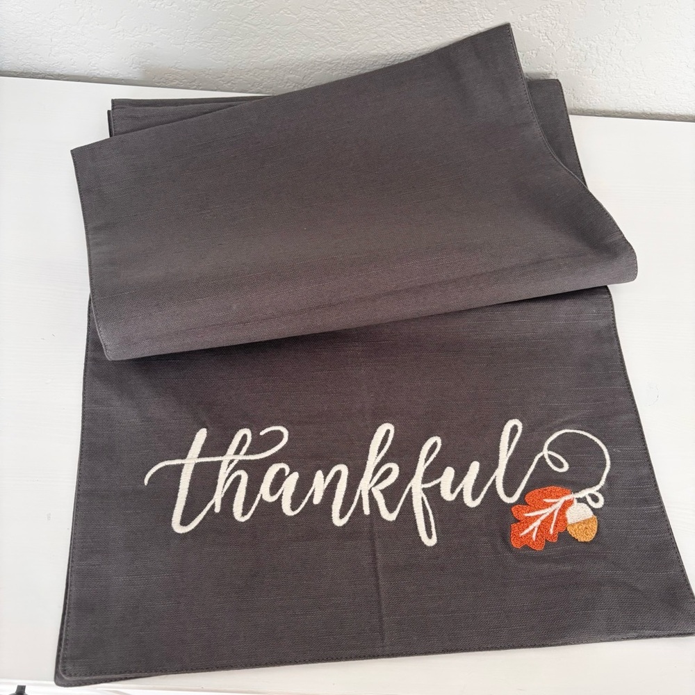 THRESHOLD “Thankful” Table Runner